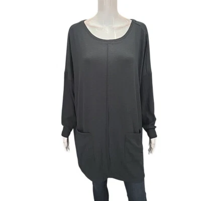 Jersey Denim Co Heavenly ligero suéter bolsillos 1X talla grande suéter negro Foto 1 de 4