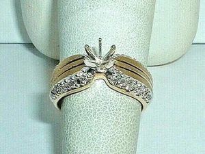 14K GELB- & WEISSGOLD 0,40 DIAMANT HALBMONTIERTER VERLOBUNGSRING - Bild 1 von 5