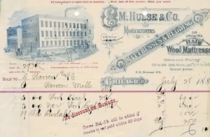 IL Chicago Illinois-E. M. Hulse & Co 1885 Inv.-Warren Mill-antiguo vintage (P3) - Imagen 1 de 3
