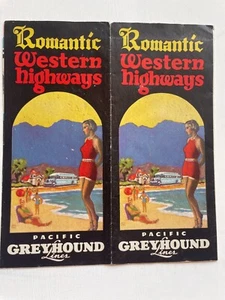 1930's Pacific Greyhound Bus Travel Brochure for Romantic Western HIghways - Picture 1 of 6