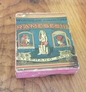Caja de cartón para cigarrillos egipcios Ramsés II lata tabaco turco Stephano Bros. - Imagen 1 de 7