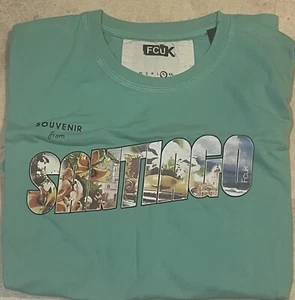New! FCUK "Santiago" Logo Cotton S/S Tee - XLarge, green - Picture 1 of 1