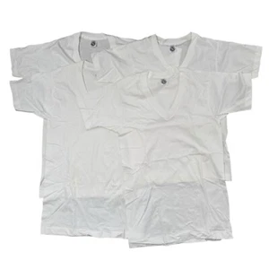 Vtg NEW 4 Ct Munsingwear White V Neck T Shirt Single Stitch Small 34-36 USA Made - Picture 1 of 5