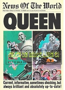 Queen - News Of The World Tour 1977 -affiche plastifiée - Picture 1 of 24