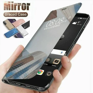 For Samsung Galaxy S23 S22 S21 Ultra A52s A54 5G Mirror Leather Flip Case Cover - Picture 1 of 17