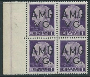 1945-47 TRIESTE AMG VG IMPERIALE 1 LIRA QUARTINA MNH ** - SV10-6 - Picture 1 of 1
