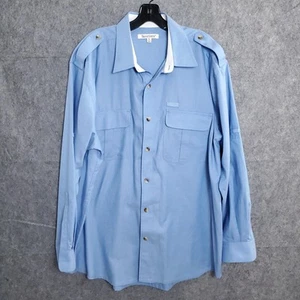 TravelSmith Herren Größe Large hellblau Knopfleiste Hemd Langarm Baumwolle einfarbig - Bild 1 von 17