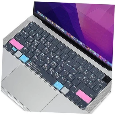 Keyboard Cover for 2025-2022 MacBook Pro 14"/Pro 16" (2023-2021) Full Grey&Pink - Image 1 of 4