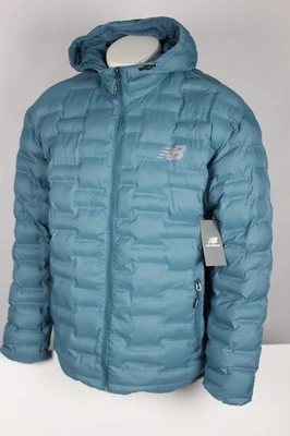 Chaqueta acolchada New Balance para hombre cremallera completa aislada con capucha XL azul polar Foto 1 de 4