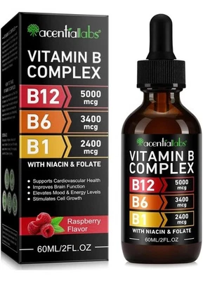 Vitamin B12 Liquid Drops, Vitamin B Complex, B12 B6 B1