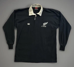 VTG Canterbury New Zealand All Blacks Mens Polo Shirt Rugby Jersey Size M 5682 - Picture 1 of 19