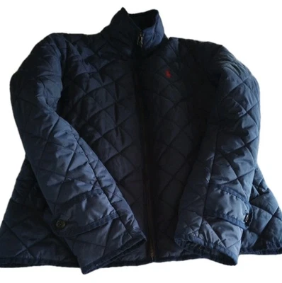 Polo Ralph Lauren Quilted Jacket Navy Blue Women’s Size Large Red Pony Logo - Image 1 of 4