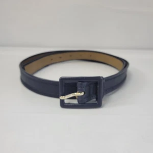 Cinturón Talbots Mujer Grande Azul Marino Cuero Genuino Hebilla Cuadrada - Imagen 1 de 10