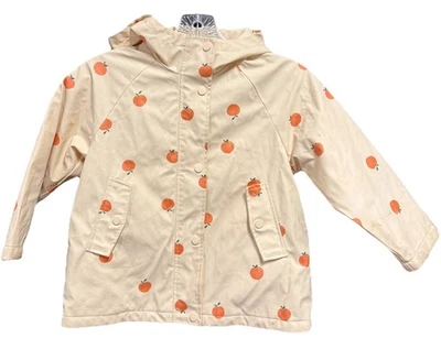 Zara ребенка ясельного возраста девочек с подкладкой плащ куртка размер 4-5 бежевый с апельсинами теплый и сухой - Изображение 1 из 4