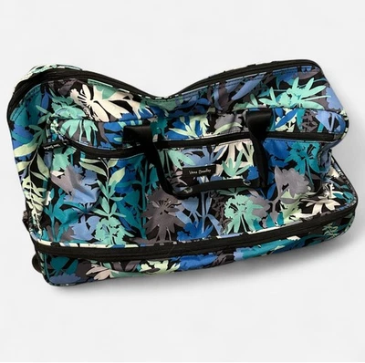 Vera Bradley Azul Camuflaje Floral 22" RUEDA Rollo Lona Bolsa de Viaje Asa Foto 1 de 4