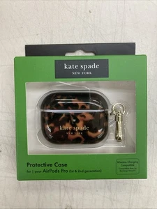 Kate Spade New York Apple AirPods Pro 1st and 2nd Case w/Keychain Tortoise - Photo 1 sur 1