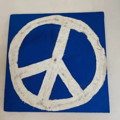 Gorra de graduación académica azul vintage años 60 signo de paz ☮️ ¡Original rara! Foto 1 de 4