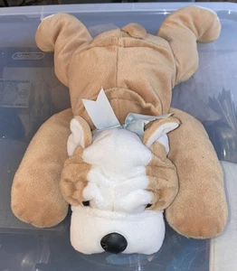 Ty Pillow Pal Bruiser the Bulldog Dog Plush 1996 15 Inch Stuffed Animal Toy - Picture 1 of 10