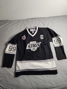 VTG Wayne Gretzky LA Kings 1993 Stanley Cup CCM Jersey Mens Size 54 Black White - Picture 1 of 10