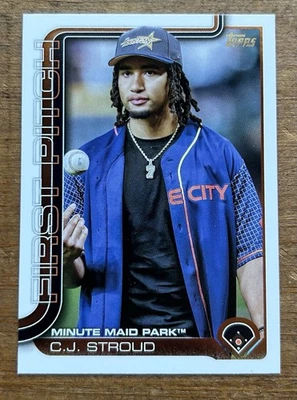 C. J. Stroud 2025 Topps First Pitch INSERT FP-10 Houston Astros Texans MLB NFL - Image 1 of 2