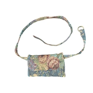 Floral Tapestry Crossbody Bag- Gypsy wings - 90s vintage - waist pouch- belt bag - Picture 1 of 7