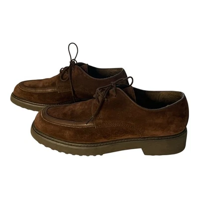 Мужские замшевые Hushpuppies платье туфли США 7,5 M коричневый современный классический Оксфорд шнурует вверх - Изображение 1 из 4