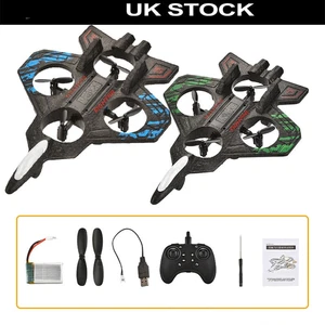 360° Flip RC Plane Toy Drone Remote Control Glider Jet Flying 2.4G LED Light UK - Picture 1 of 14