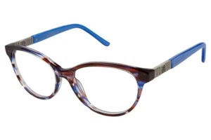 Nicole Miller  Violet Women's Eyeglasses C03 Blue Horn/Cobalt Optical Frame 53mm - Picture 1 of 3