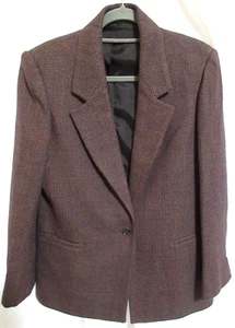 David Brooks Ltd 100% Wool Brown Tweed Lined Jacket Blazer SZ 10 Women VGUC - Picture 1 of 8