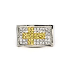 Stainless Steel 316 Pave Men's Square shape CZ SET Pinky Ring - Picture 1 of 13