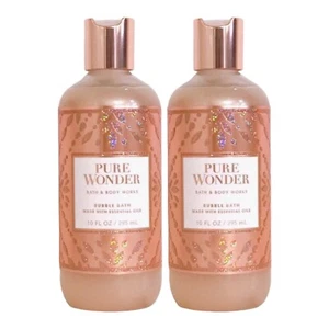 2 BATH & BODY WORKS PURE WONDER LUXURY BUBBLE BATH w/ ESSENTIAL OIL 10 OZ LARGE - Picture 1 of 5