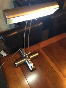 LED bright Full Spectrum Adjustable Desk table Lamp Brushed Stainless Steel SAD - Picture 1 of 11