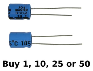 Condensador de plomo radial electrolítico alta temperatura electrolítico JM 330uf 330ufd 18V voltios 105 grados - Imagen 1 de 14