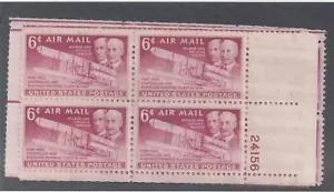 US SC # C45 MNH Four Corner Blk # 24156 Wilbur & Orville Wright Plane 1st Flight - Picture 1 of 1
