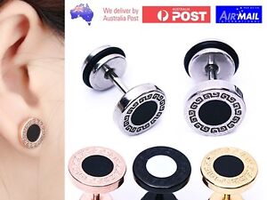 1 Pair Fake Earplug Round Stretcher Earring Disc Ring Tunnel Ear Piercing Circle