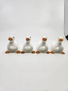 Juego de 4 servilleteros de porcelana de hueso fino gansos hechos en Filipinas - Imagen 1 de 12