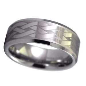 Celtic Knot Ring Mens Womens Tungsten Carbide Wedding Band 8mm - Picture 1 of 4