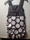 Girls MY MICHELLE gathered Bottom Strappy Black And Silver Dress Sz 12