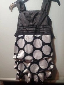 Girls MY MICHELLE gathered Bottom Strappy Black And Silver Dress Sz 12 - Picture 1 of 9