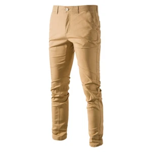 Mens Cargo Straight Leg Pant Work OL CottonSlim Fit Trousers Stretched Casual - Picture 1 of 32