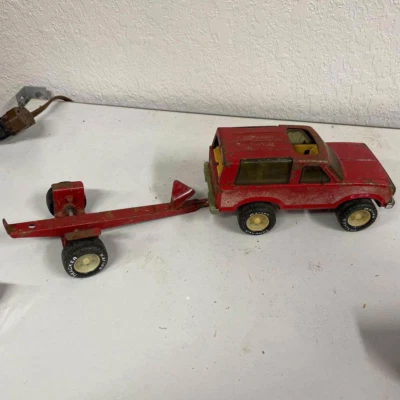 RARO Nylint Marine Tracker camión rojo coche 7” con remolque de barco rojo - HN Foto 1 de 4