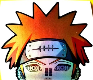 Pain anime HOLOGRAPHIC RAINBOW NARUTO 5"x4" Car/Truck/WindowsFull Color Sticker - Foto 1 di 7
