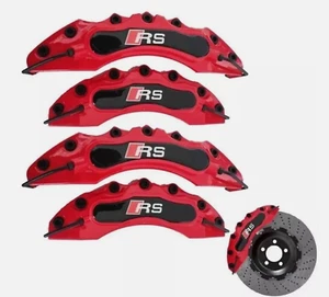 4PCS RS Brake Caliper Covers Red for Audi A3 A4 A5 A6 S3 S4 S5 Q5 Q3 RS3 RS5 Mod - Picture 1 of 6