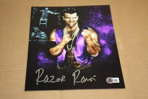 WWF WWE WCW SCOTT HALL "RAZOR RAMON" SIGNED 8X10 PHOTO CUSTOM POSE BECKETT - Picture 1 of 1