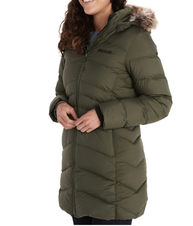 Marmot Womens XS Montreal 700 Fill Power Down Parka Jacket Coat Nori Green