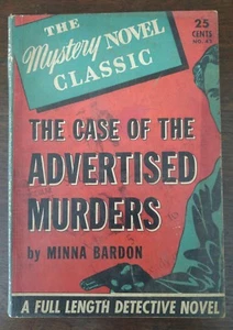 Case of the Advertised Murders - Minna Bardon 1939 Mystery Novel Classic No. 42 - Picture 1 of 6
