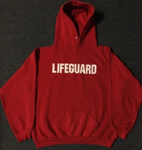 Vintage 70s Russell Faded Lifeguard Hoodie M L Boxy USA Track Grunge PE Skate Surf - Bild 1 von 12