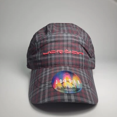 Chapéu unissex Air Jordan 5 painéis xadrez Strapback novo com etiquetas. RARO - Imagem 1 de 4