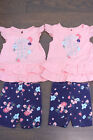 12M Carters Baby Girl Outfit Set Twins Twin Lot Summer Flutter Sleeve Shorts