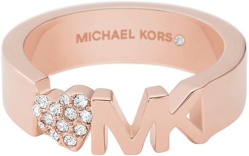 Anello cuore pavimentazione cristallo logo Michael Kors nuovo con etichette $75 00